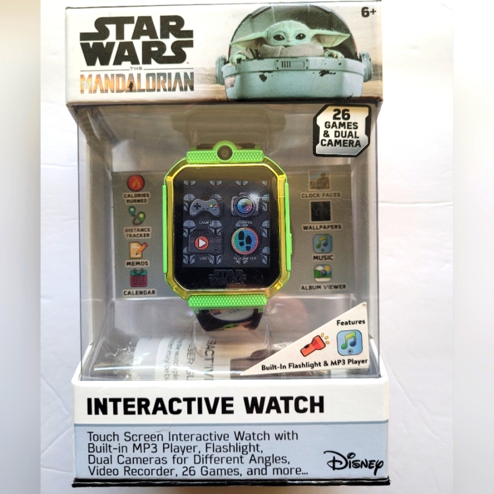 Disney Star Wars Mandalorian Interactive Watch with MP3 Player & Dual Cameras